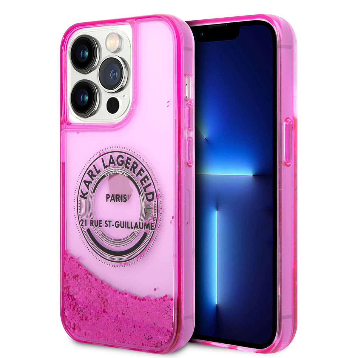 Karl Lagerfeld iPhone 14 Pro Max Sıvılı Simli RSG Dizayn Telefon Kılıfı - 1 Karl Lagerfeld iPhone 14 Pro Max Sıvılı Simli RSG Dizayn Telefon Kılıfı - 1